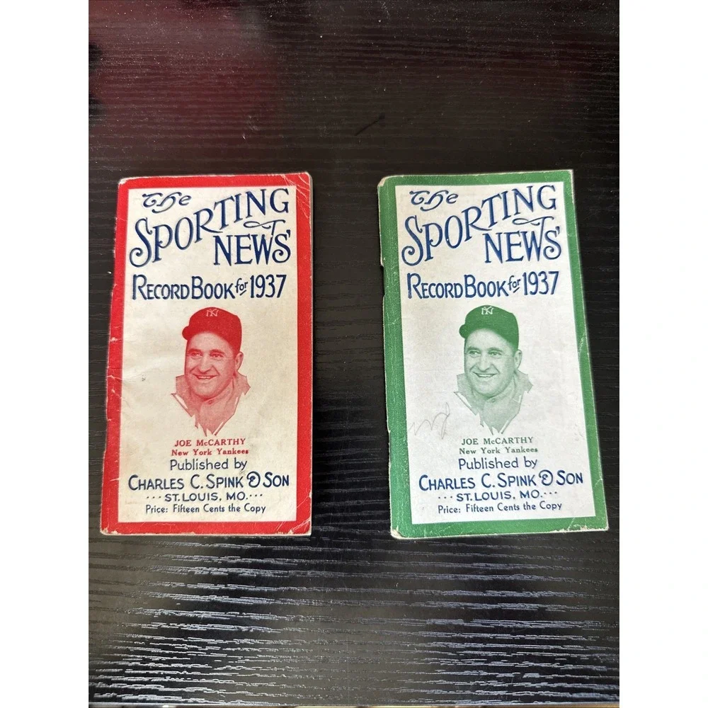 Set of 2 Original 1937 TheSportingNews Record Book Joe McCarthy‎ NYYankees Cover